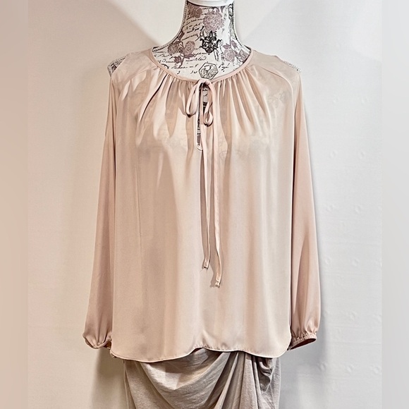 AMANDA UPRICHARD Beige long sleeve cold shoulder top size M - Picture 3 of 14